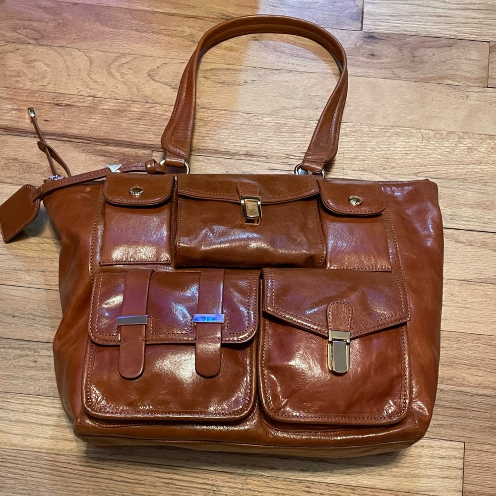 NEW Badgley Mischa Leather large hobo bag pocketbook NWT Italian rust color